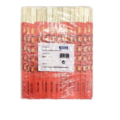 PALILLOS BAMBU 23CM CON/FUNDA ROJA  B100